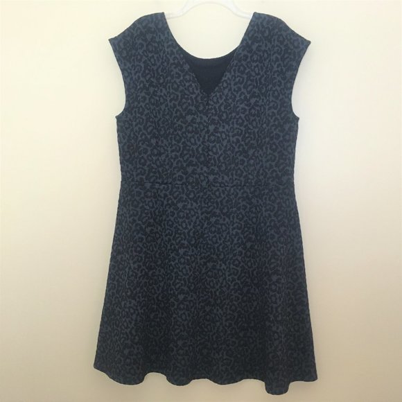 NWT LOFT Leopard Jacquard Animal Print Flare Dress - Picture 7 of 8
